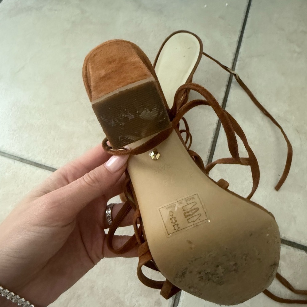 Raye revolve Elegant Brown Strappy Women's Heels - Picture 3 of 3